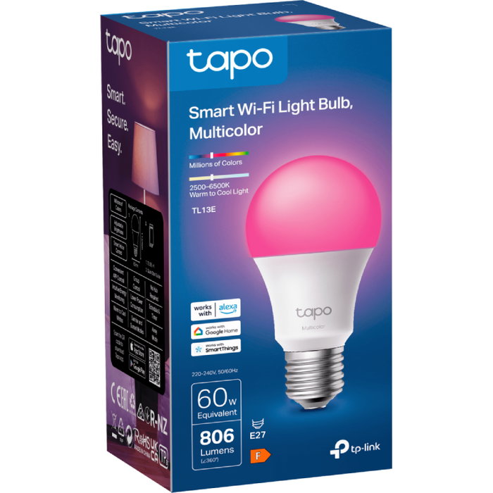 TP-Link Tapo TL13E Bombilla Inteligente Multicolor, Pack de 2